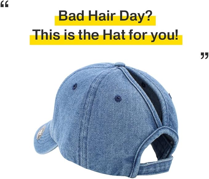 Classic Plain Ponytail Messy High Bun Headwear Adjustable Cotton Trucker Mesh Glitter Hat Baseball Cap