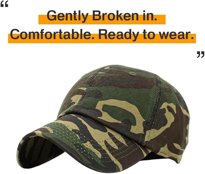 KBETHOS Classic Unisex Cotton Adjustable Low Crown Baseball Cap – Plain Dad Hat