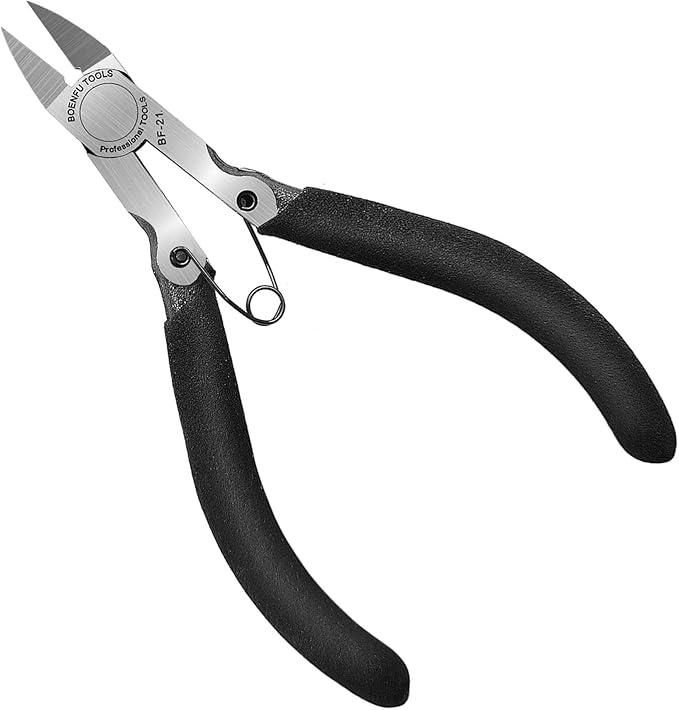 BOENFU 5 inch Precision Flush Cutters Multi-functional Wire Snips, Electronics by BOENFU