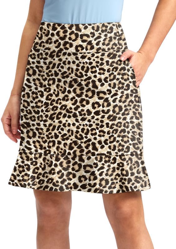 Viodia 20" Knee Length Skorts Skirts for Women with Pockets High Waisted Athletic Tennis Golf Skort for Casual Summer