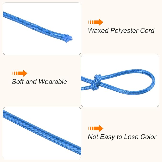 MECCANIXITY Waxed Cord 2mm Waxed Polyester Cord 98 Yard Wax String - Image 3