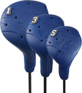 Snap-On Golf Club Covers for Right-Handed Golf Clubs, Easy On Off in 1 Second, Fits 460cc Drivers, Washable EVA Plastic with Shaft Lock, DIY Pins for Customization
