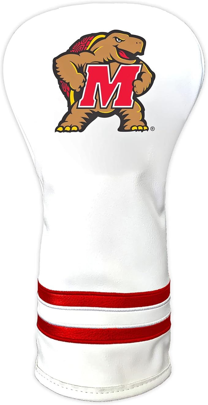 Team Golf NCAA White Vintage Driver Golf Club Headcover, Form Fitting Design, Retro Design