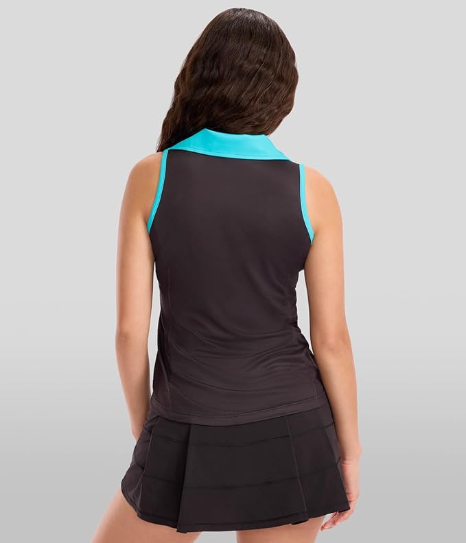 Tipsy Elves Quick Dry Women's Golf Shirt Sleeveless 1/4 Zip Tennis Shirts for Women Tank Top Polo Pickleball Outfits