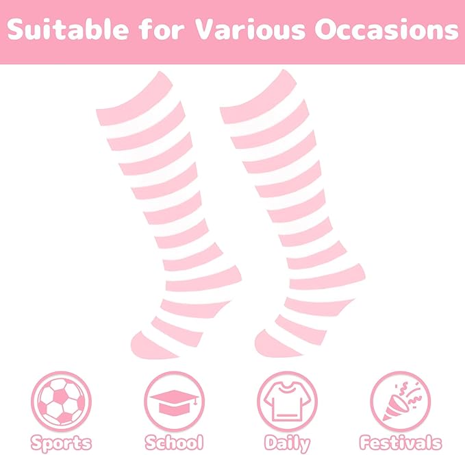 Olreco 1 Pack Toddler Kids Youth Soccer Socks Girls Boys Baseball Socks Youth Knee High Softball Football Accessories Cotton