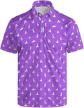 HUURAY Funny Golf Polos for Men Funny Print Short Sleeve Shirts Quick Dry Polo Shirts Hawaiian Shirt Performance Golf Outfits