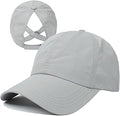 HGGE Womens Criss Cross Ponytail Baseball Cap Adjustable High Messy Bun Ponycap Quick Drying Hat