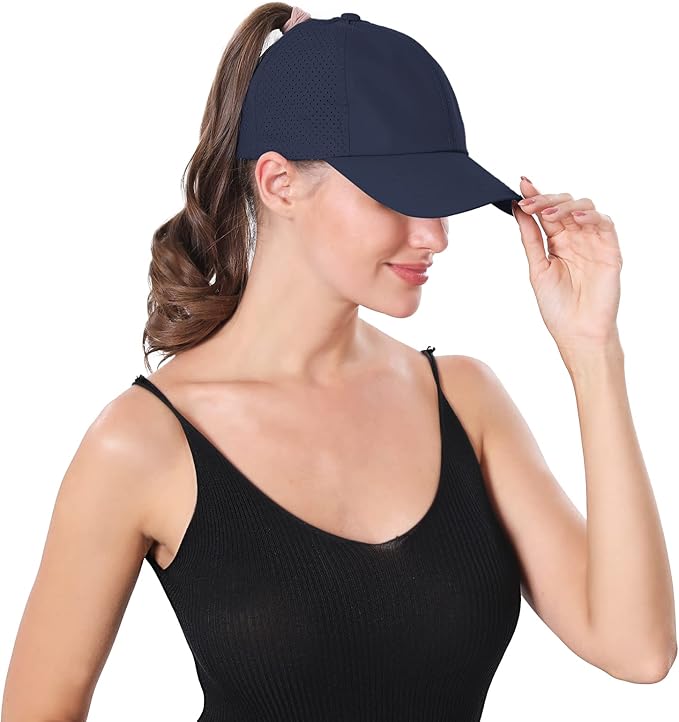 ZTL Women's High Ponytail Baseball Cap Performance Running Hat Quick Dry Mesh Sports Cap Unstructured Dad Trucker Hats