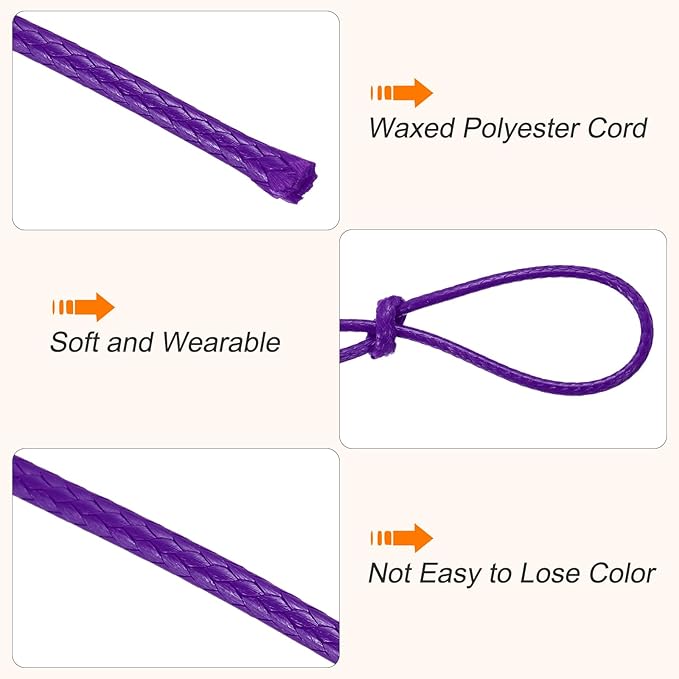 MECCANIXITY Waxed Cord 1.5mm Waxed Thread 87 Yard Wax String Leather Cord - Image 3