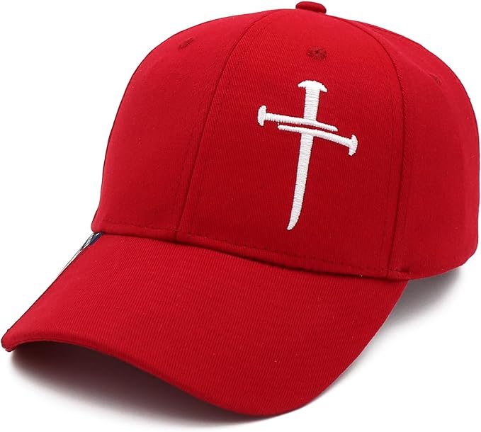 Jesus 3 Nail Cross Adjustable Baseball Cap with American Flag Hats for Men and Women Christian Gifts