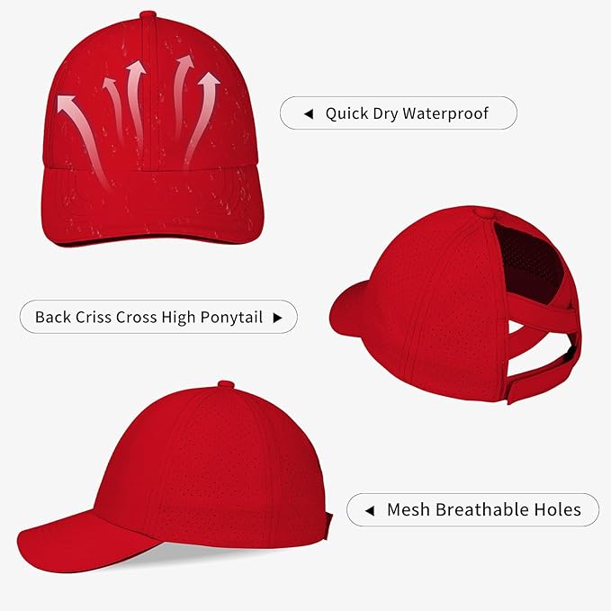 Little Girls Criss Cross Ponytail Hat Toddler Reflective Baseball Cap Kids Quick Dry Summer Sports Hats Age 3-8