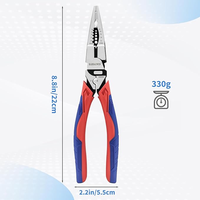 5-in-1 Needle Nose Pliers with Wire Cutter Stripper and Crimper Multifunction - Image 2