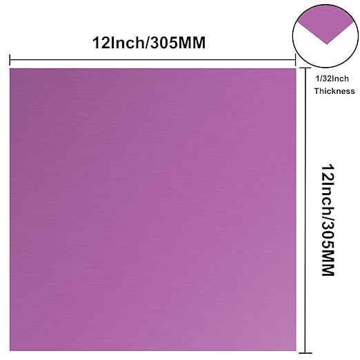 Anodized Aluminum Sheet Metal 12 x 12 x 1/32 Inch Purple Metal Plates - Image 3