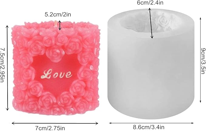 3D Rose Silicone Candle Molds Soap Molds Lovely Wedding Candle Molds Fondant - Image 2