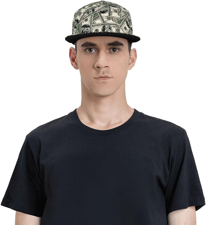 Fashion Snapback Hat for Men Women, Hip Hop Style Baseball Cap Flat Bill Hats Adjustable Trucker Sun Hat