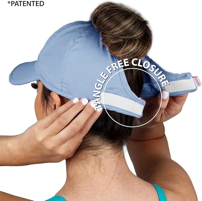 Ponyflo Women’s Ponytail Baseball Cap, Patented Active Feather-Light Hat with Open Back