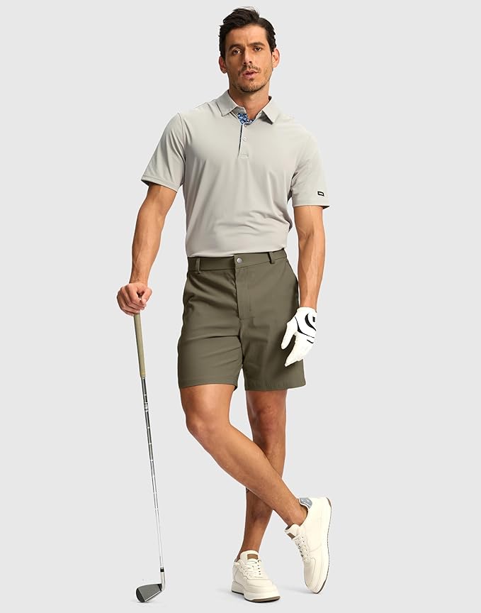 G Gradual Men's Golf Dress Shorts 5"/ 7"/ 9" Stretch Casual Work Flat Front Shorts for Men with 3 Pockets Quick Dry
