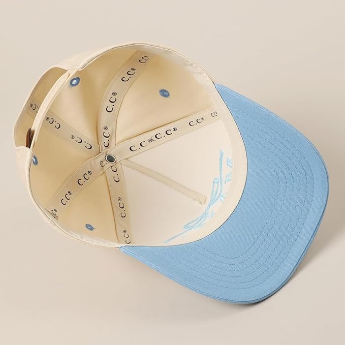 MIRMARU Two-Tone Vintage Canvas Trucker Hats for Men & Women, Adjustable Size Baseball Caps with Trendy Embroidered Design
