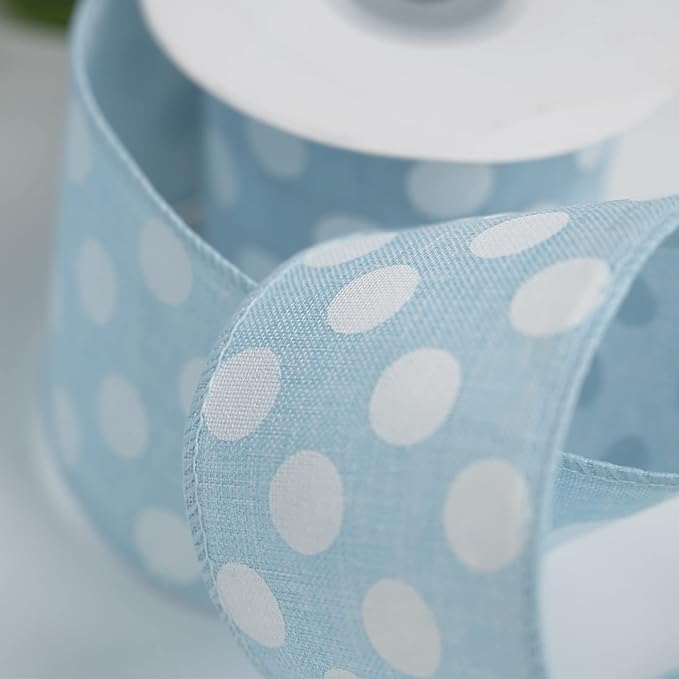 MEEDEE Blue Burlap Ribbon 2.5 Inch - Image 3