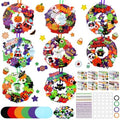 Hollowfly 48 Sets Halloween Wreath Craft Kits, DIY Boo Wreath with Stickers