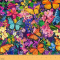 Butterfly Upholstery Fabric for Chairs Watercolor Butterflies Fabric by The Yard 181"x63", Aesthetic Flowers Rustic Dreamy Bugs Country Animal Sewing Fabric for Kids Gifts