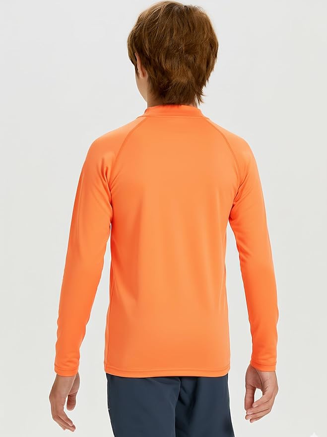 DEVOROPA Youth Boys Compression Thermal Shirt Long Sleeve Kids Fleece Baselayer Soccer Baseball Undershirt Slim/Regular/Husky