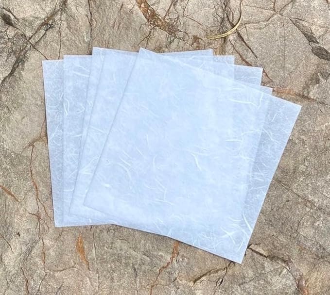 50 Sheets 6 x 6 Inches Natural Fiber Mulberry paper Sheets Square Origami Paper by RATREE888
