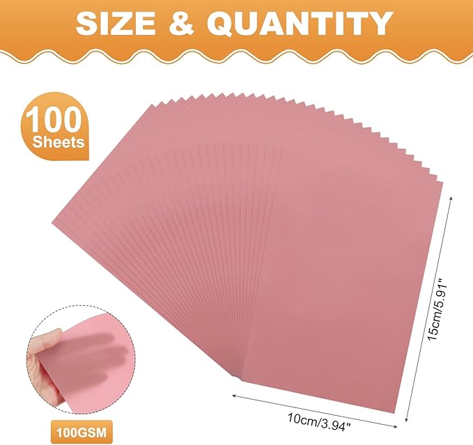 MECCANIXITY 100 Sheet Colored Vellum Paper 4" x 6", 100gsm Translucent - Image 2