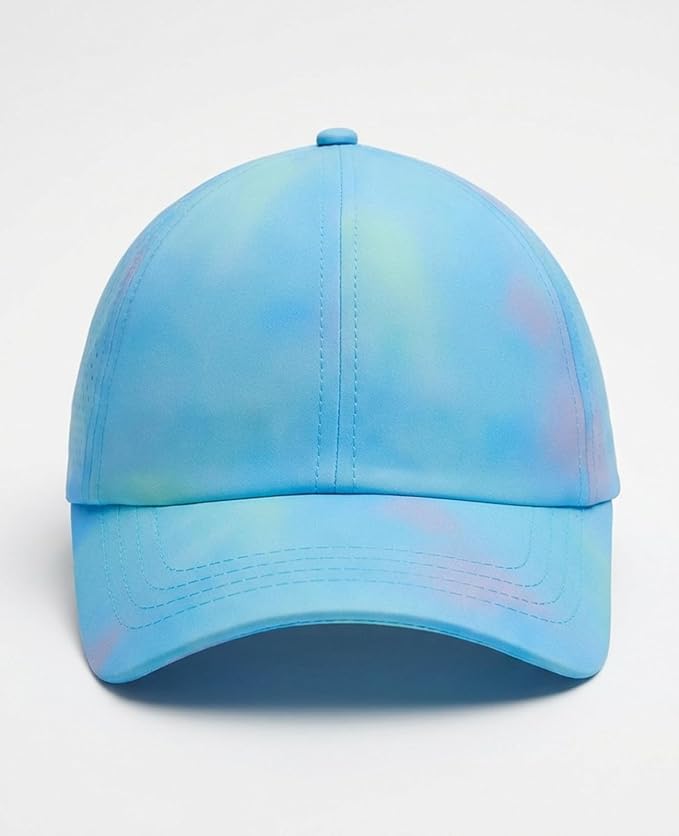 Little Girls Reflective Baseball Cap Criss Cross Ponytail Hat Kids Quick Dry Mesh Summer Sports Hat for Toddler Ages 3-8
