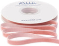 Ribbli Rose Gold Velvet Ribbon 3/8 Inches Continuous10 Yard Spool Dusty Pink by Ribbli