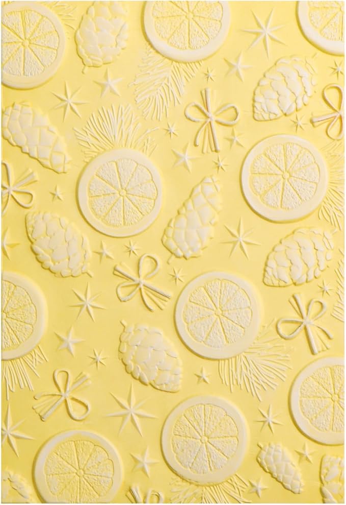 BAOFALI 3D Christmas Theme Plastic Embossing Folders Lemon Pine Nut by BAOFALI