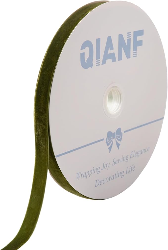 Vintage Moss Green Velvet Ribbon Christmas Ribbon by QIANF