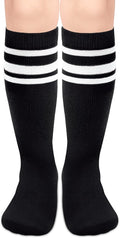 Sarfel Kids Soccer Socks Toddler Soccer Socks Girls Boys Soccer Socks Kids Tube Socks with Stripes Toddler Knee High Socks