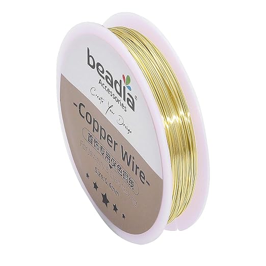 Gold Copper Wire 0.4mm Bead Cord by Beadia