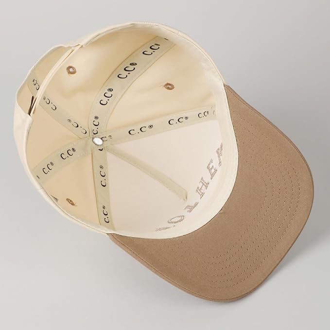 MIRMARU Two-Tone Vintage Canvas Trucker Hats for Men & Women, Adjustable Size Baseball Caps with Trendy Embroidered Design