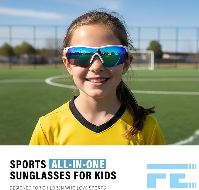 FEISEDY Kids Teens Baseball Polarized Sunglasses Sports TR90 Frame Boys Girls Cycling B2454