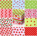 Hahafelt 10 Pcs 18"x22" Strawberry Fat Quarters Quilting Fabric Bundles