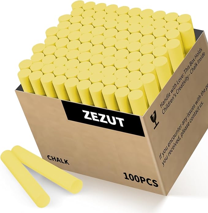 Yellow Chalk 100PCS, Low Dust Chalks Stick Bulk by ForYourEnjoyableJourney