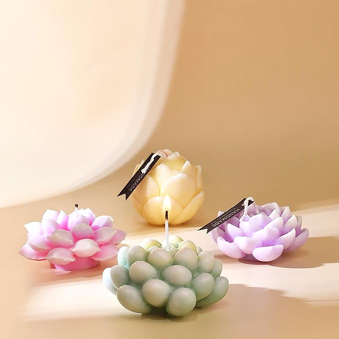 Large Flower Succulent Candle Mold Resin Casting Silicone Molds - Image 4