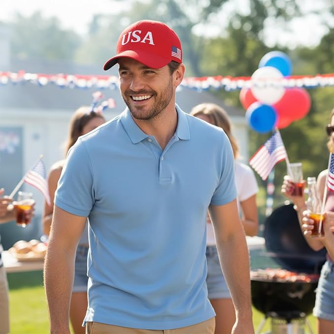 USA Flag Baseball Cap American Patriotic Trucker Hat Father Dad Mother Mom Adjustable Sportswear Hat for Men Women Adults