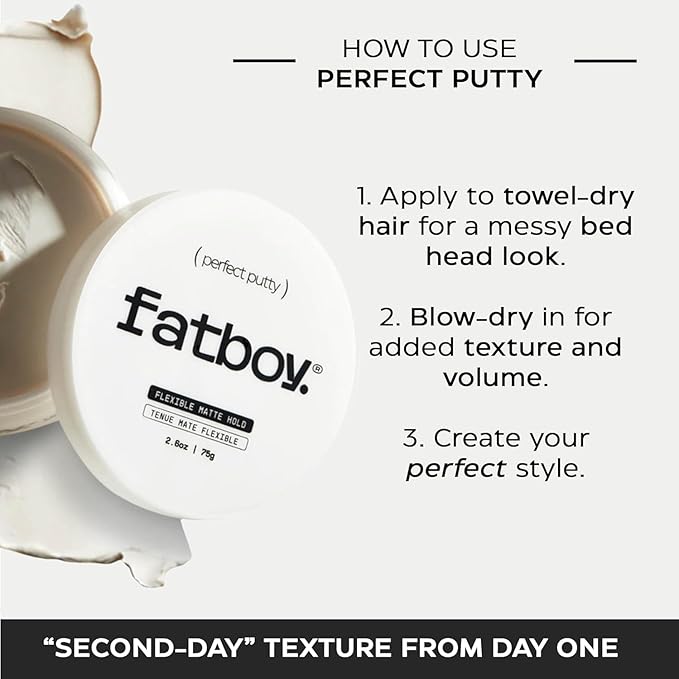 Fatboy Hair Perfect Putty, Styling Kaolin Clay Putty, Medium Hold - Image 7