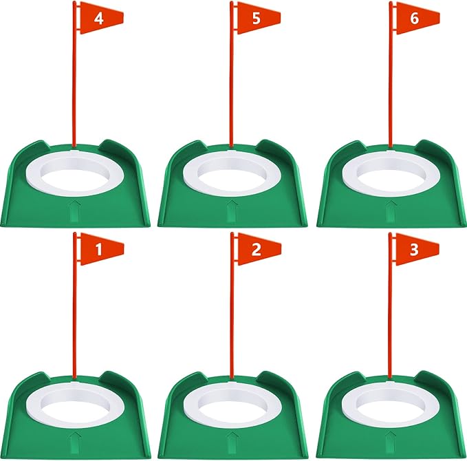 Sotiff Golf Putting Practice Cup Hole Training Aids Golf Accessories Training Putters with Plastic Flag for Adult Office Garage Yard Indoor Outdoor Practice