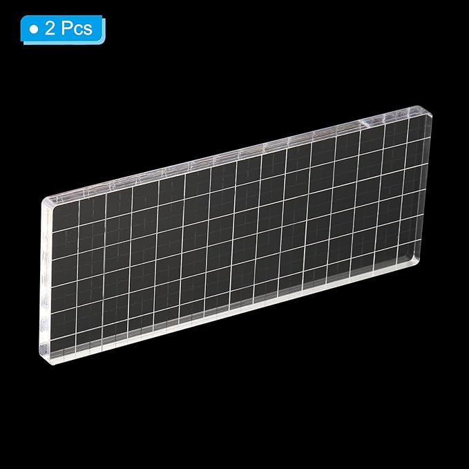 PATIKIL 6" x 3" Acrylic Stamp Block, 2 Pack Clear Stamping Block - Image 3