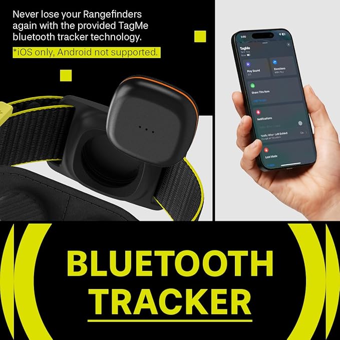 MAG-iT Magnetic Golf Range Finder Strap with Built-in GPS Tracker – GPS Tracker Holder Compatible with Find My App – Magnetic Mount for Golf Cart - Black