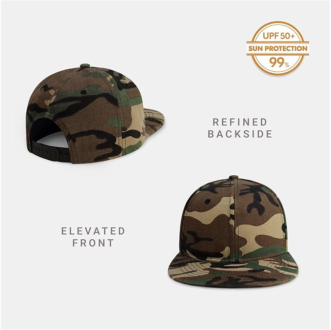 CHOK.LIDS Flat Bill Visor Classic Snapback Hat Blank Adjustable Brim High Top End Trendy Color Style Plain Tone Baseball Cap