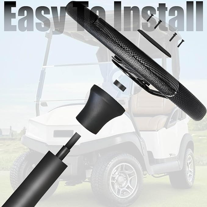 EZGO Steering Wheel Adapter fit EZGO TXT/RXV/Marathon/Medalist Golf Carts Steering Wheel Adapter Golf Cart Accessories(Black)