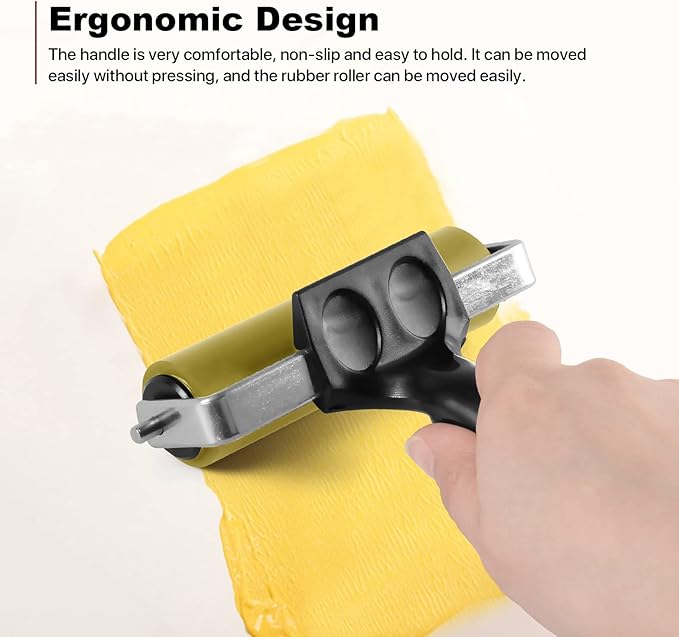 3 Pack Brayer Rollers for Crafting, Vinyl Rubber Roller Brayers, Printmaking - Image 6