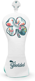 Golf Club Covers White Lucky Clover Golf Head Covers Driver Covers Fariway Wood Headcover Hybrid Covers Leather Golf Headcover with Number Tag for All Brand