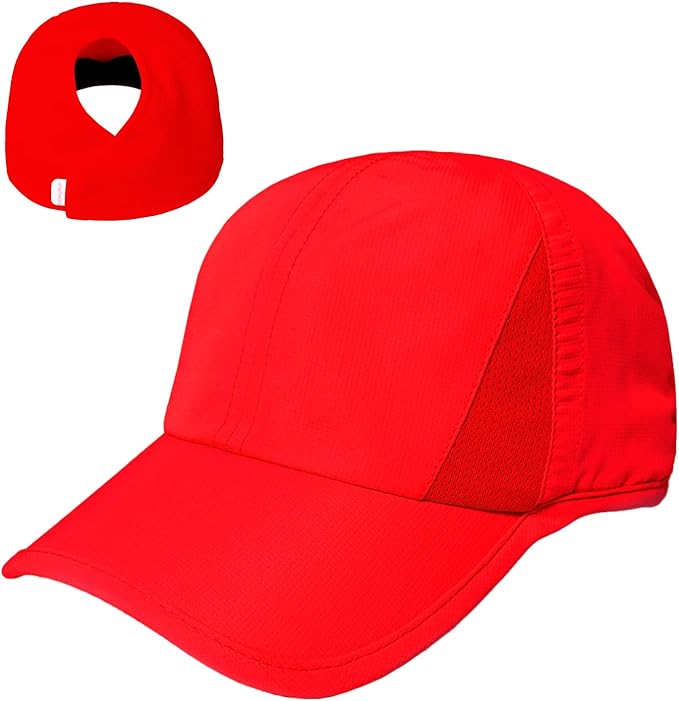 Ponyflo Women’s Ponytail Baseball Cap, Patented Active Feather-Light Hat with Open Back