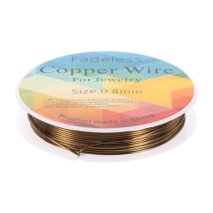 HARFINGTON 8ft Jewelry Wire, 20 Gauge Brass Craft Soft Metal Tarnish Resistant by HARFINGTON